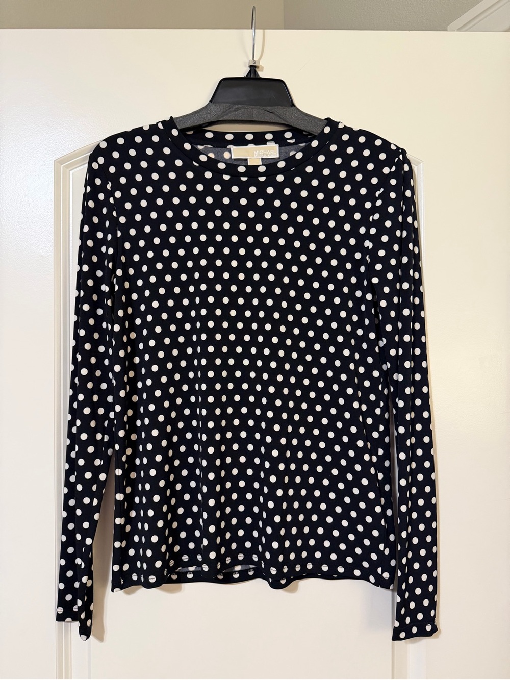 New With tags Ladies Michael Kors Black and White Polka Dot Long Sleeve Shirt
